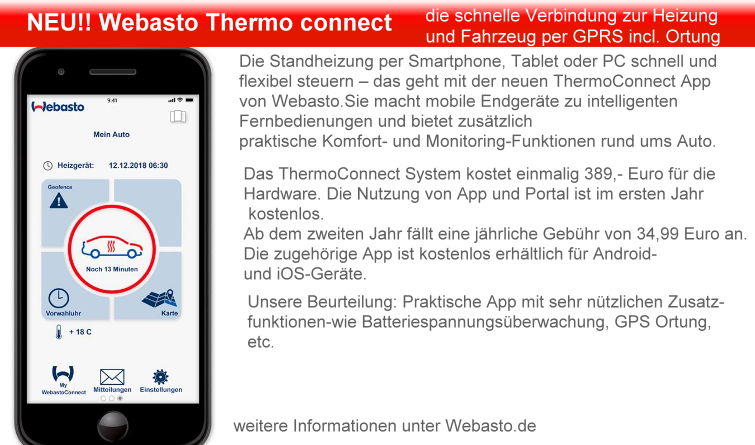 ThermoConnect, webasto APP , androit, ios