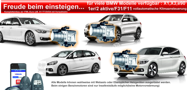 Freude beim einsteigen mit einer Standheizung im BMW X1,X3,BMW 1er,2er,3er,vollautomatische Klimasteuerung